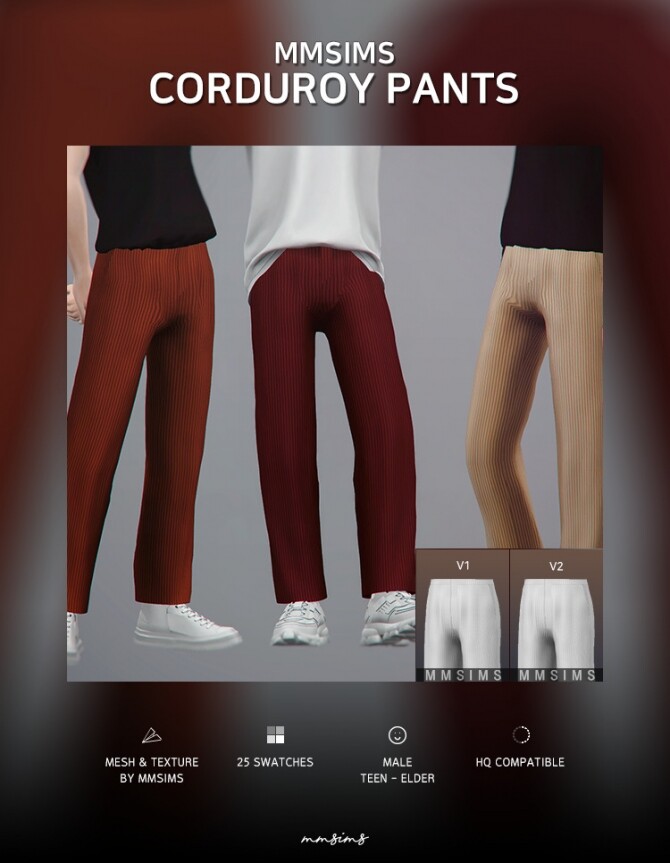 Sims 4 Corduroy Pants at MMSIMS