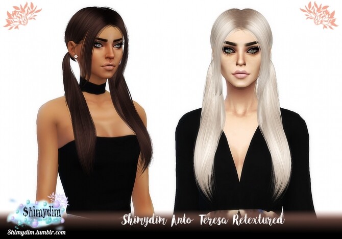 Sims 4 Anto Teresa Hair Retexture Naturals + Unnaturals at Shimydim Sims