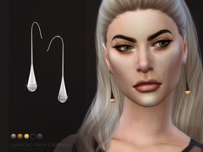 Diamond Drop earrings by sugar owl at TSR » Sims 4 Updates