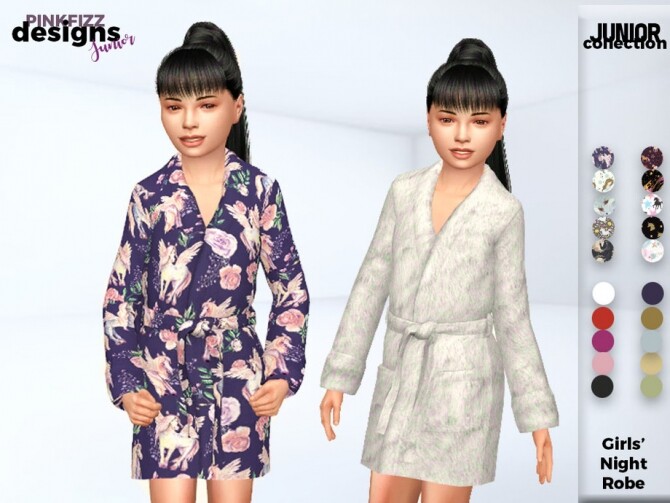 Sims 4 Junior Girls Night Robe by Pinkfizzzzz at TSR