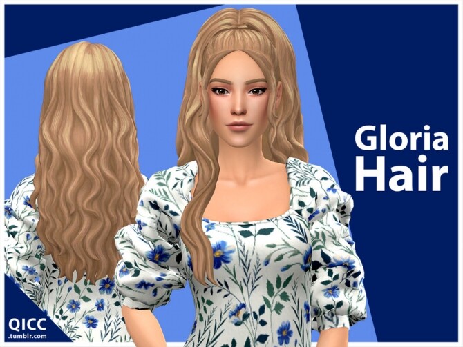 Sims 4 Gloria Hair Set by qicc at TSR