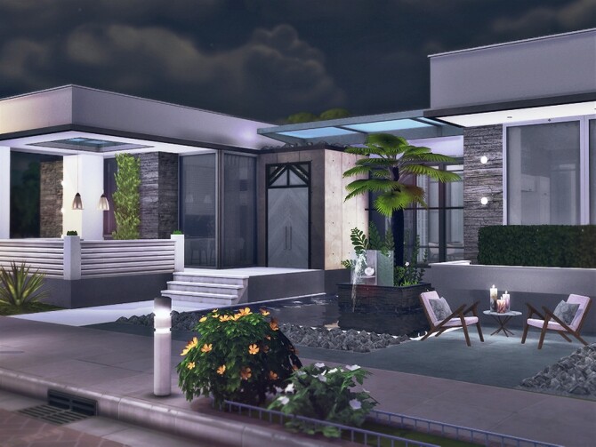 Sims 4 Maelys contemporary house by Rirann at TSR