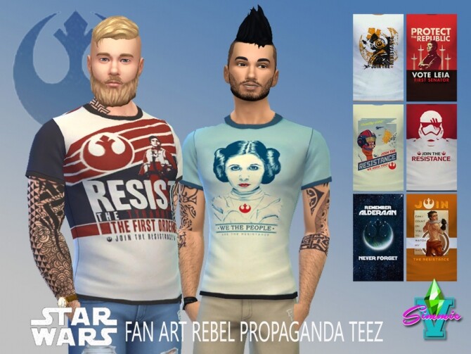 Sims 4 Rebel Propaganda Teez by SimmieV at TSR