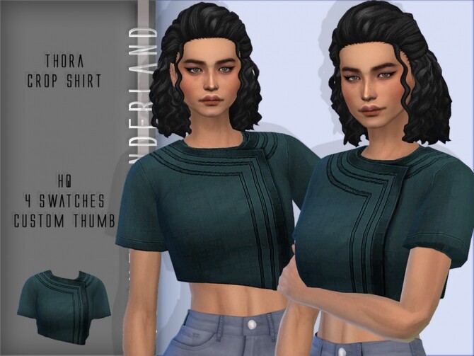 Sims 4 Thora Crop Shirt by PlayersWonderland at TSR