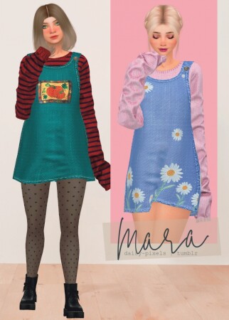 Mara Dress + Tights at Daisy Pixels