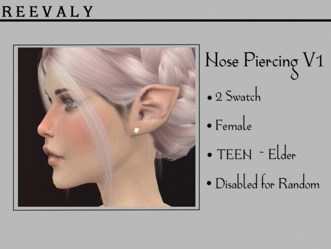Sims 4 Nose Piercing V1 by Reevaly at TSR
