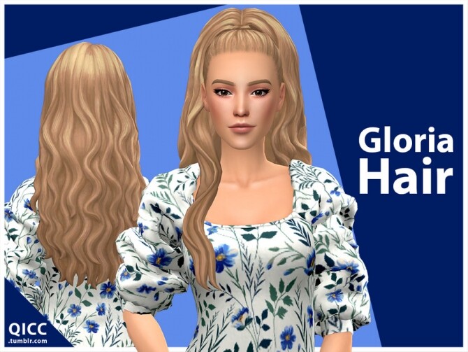 Sims 4 Gloria Hair Set by qicc at TSR