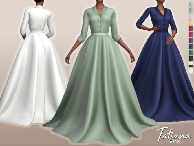 Sims 4 Tatiana Dress by Sifix at TSR