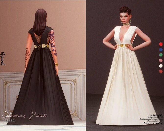 Sims 4 Contemporary Princess Collection: Clothes & Jewelries at SERENITY