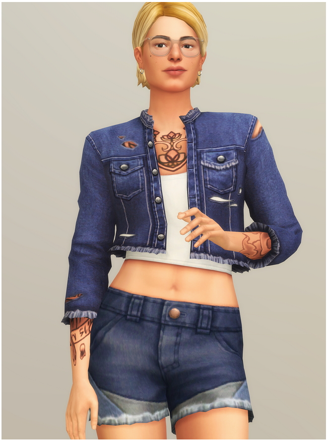 Sims 4 Denim Jacket 2020 F II at Rusty Nail