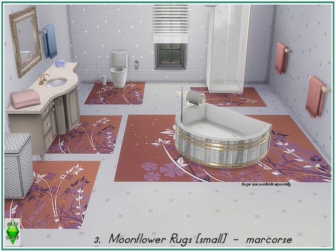 Sims 4 Moonflower Small Rugs by marcorse at TSR