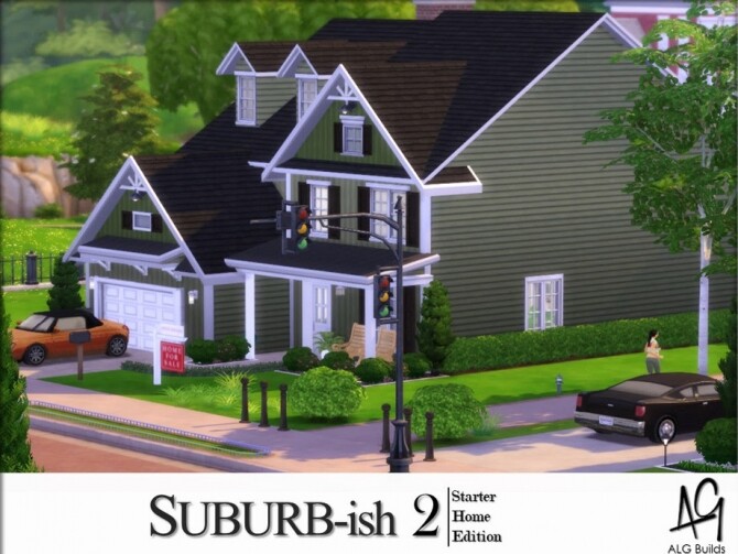 Sims 4 Suburb ish 2 home by ALGbuilds at TSR