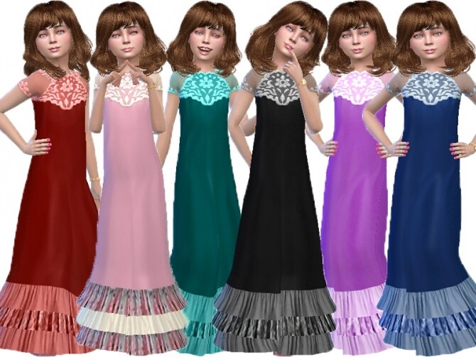 Sims 4 Dodo long dress by TrudieOpp at TSR