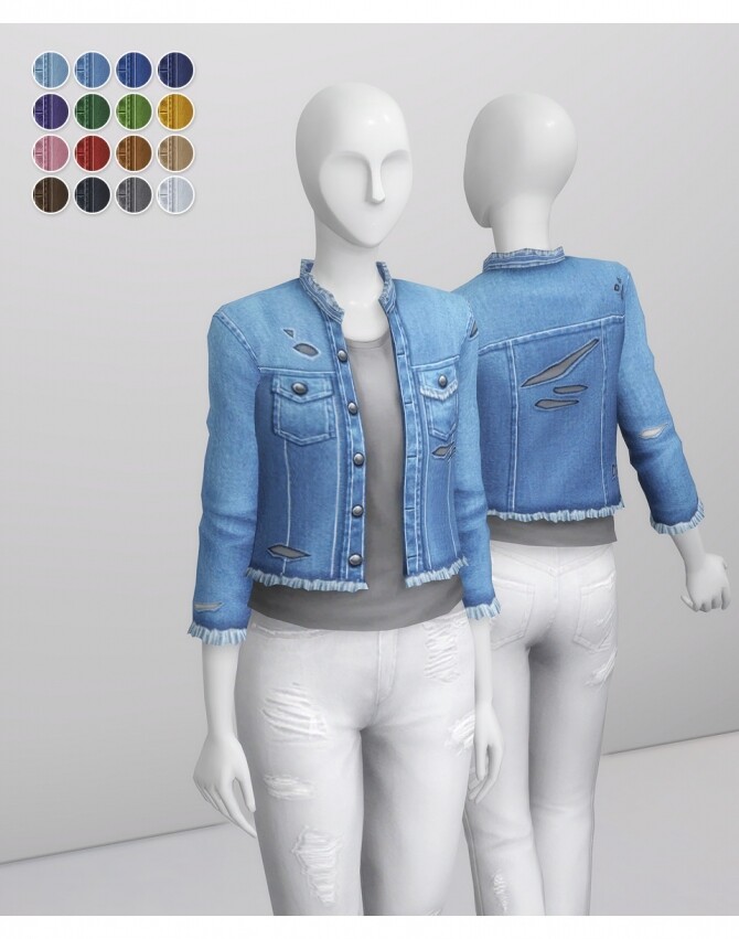 Sims 4 Denim Jacket 2020 F I at Rusty Nail