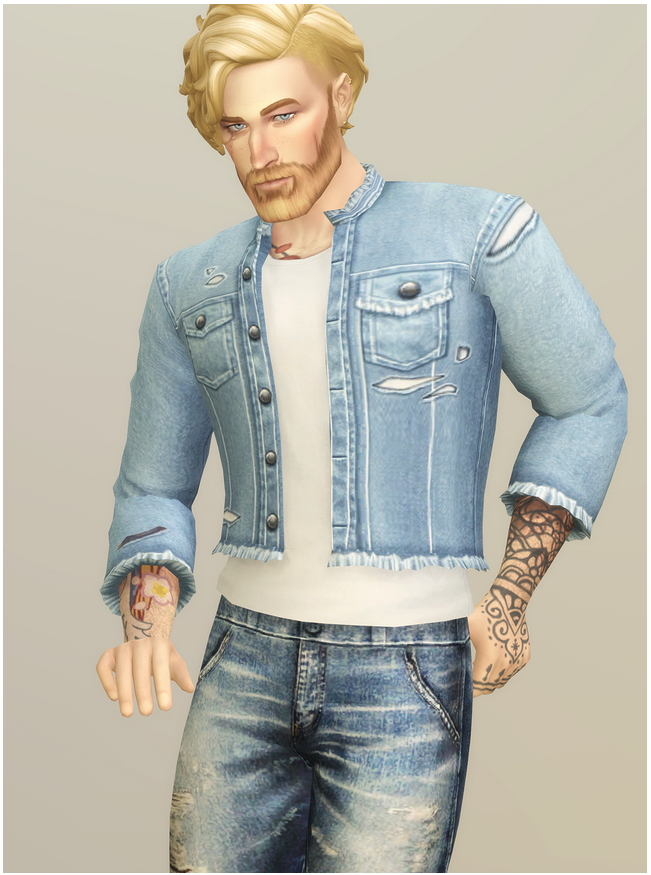 Sims 4 Denim Jacket 2020 M I at Rusty Nail