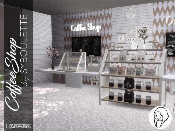 Sims 4 Coffee Shop Set by Syboubou at TSR