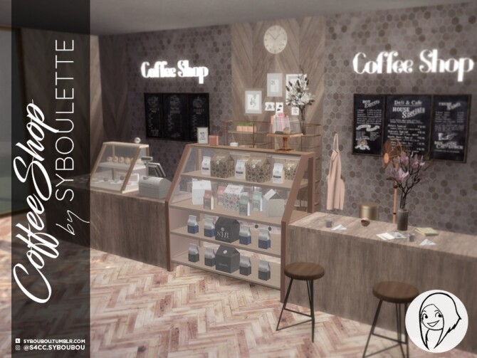 Sims 4 Coffee Shop Set by Syboubou at TSR
