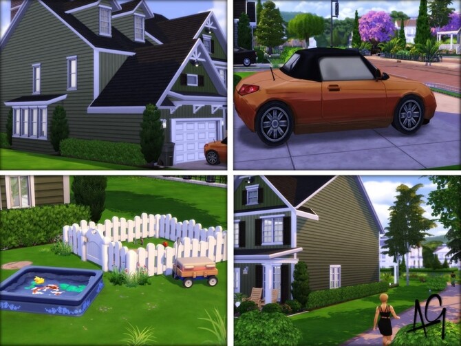Sims 4 Suburb ish 2 home by ALGbuilds at TSR