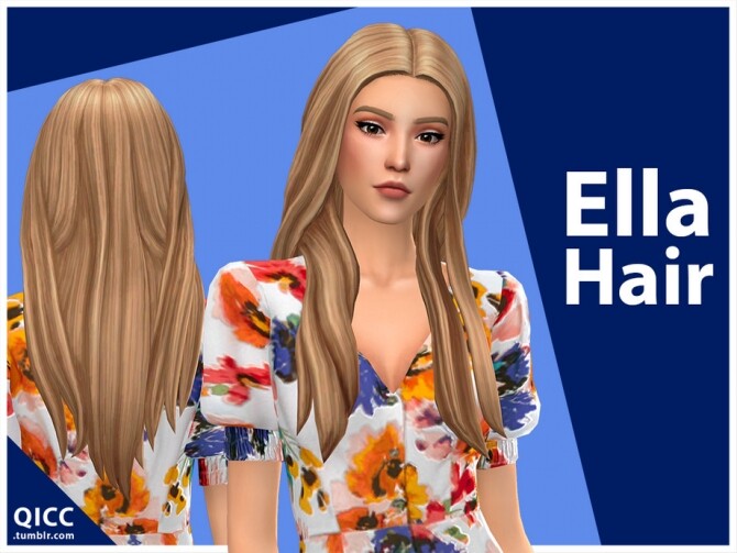 Sims 4 Ella Hair by qicc at TSR