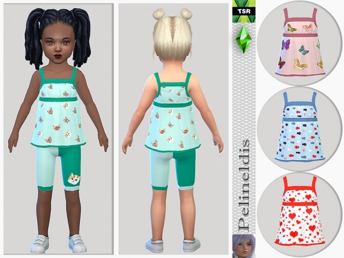 Sims 4 Toddler Strappy Pyjamas Top by Pelineldis at TSR