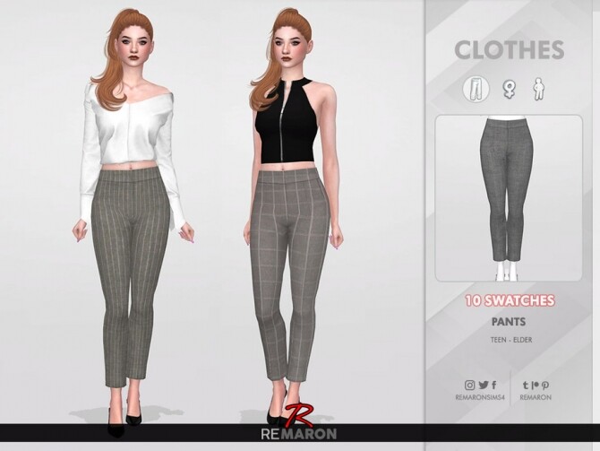 Sims 4 Work Pants for Women 02 by remaron at TSR