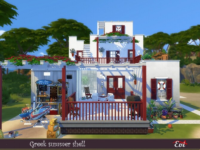 Sims 4 Greek summer shell by evi at TSR