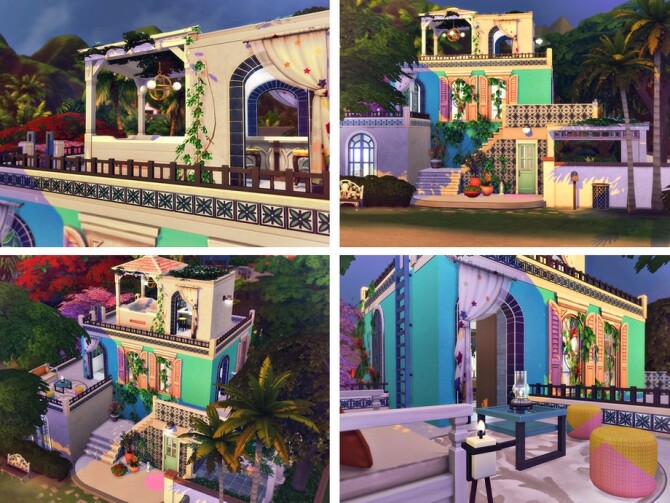 Sims 4 Faustina Mediterranean seaside villa by Rirann at TSR