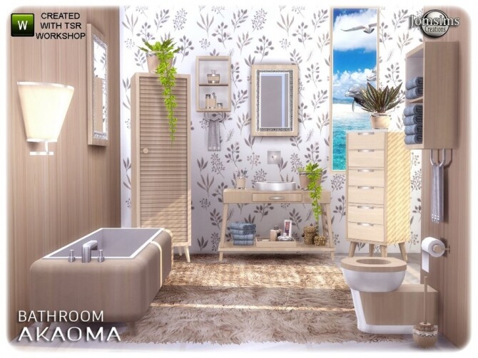 Sims 4 Akaoma bathroom by jomsims at TSR
