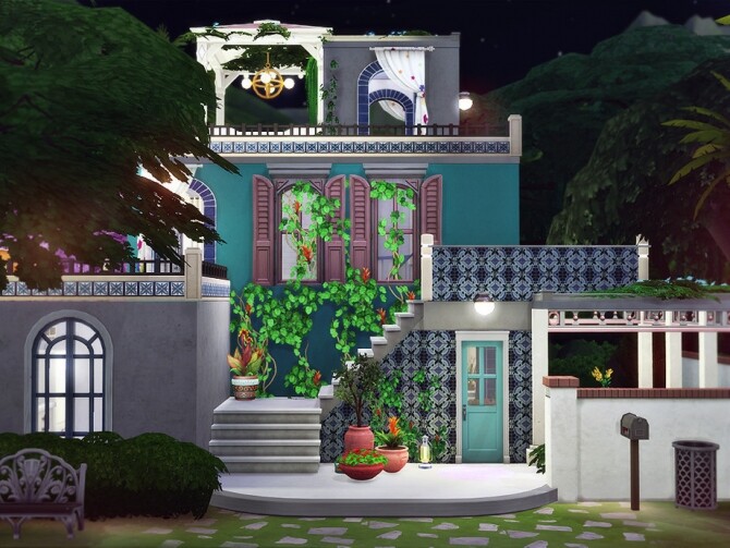Sims 4 Faustina Mediterranean seaside villa by Rirann at TSR