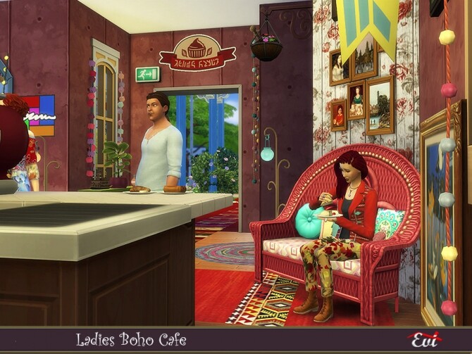 Sims 4 Ladies Boho Cafe by evi at TSR