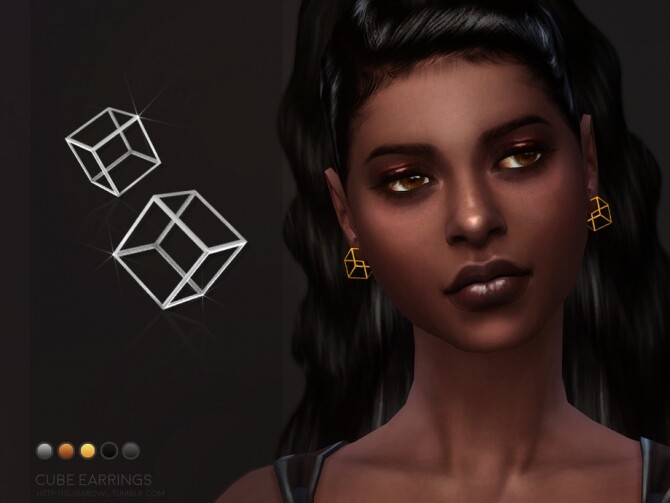 Sims 4 Cube earrings by sugar owl at TSR