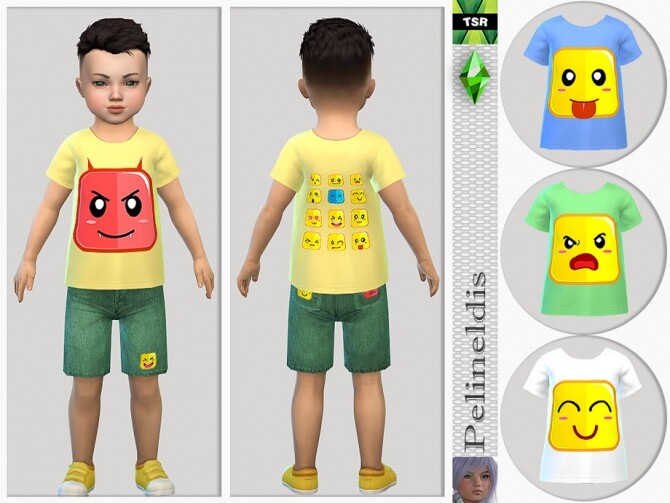 Toddler Emoticon Tee by Pelineldis at TSR » Sims 4 Updates