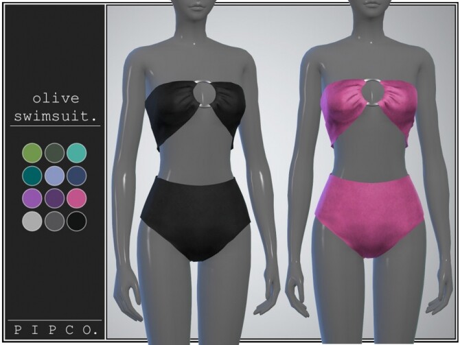 Sims 4 Olive swimsuit collection by pipco at TSR