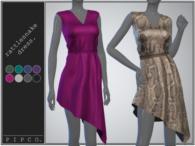 Sims 4 Rattlesnake dress collection by pipco at TSR