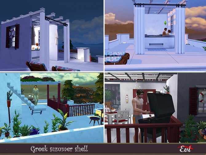 Sims 4 Greek summer shell by evi at TSR