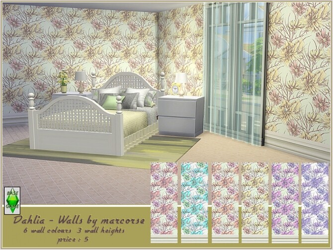 Sims 4 Dahlia walls by marcorse at TSR