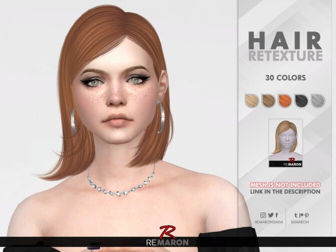 Sims 4 Sophia Hair Retexture by remaron at TSR