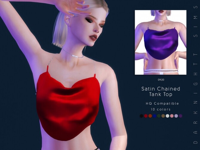 Sims 4 Satin Chained Tank Top by DarkNighTt at TSR