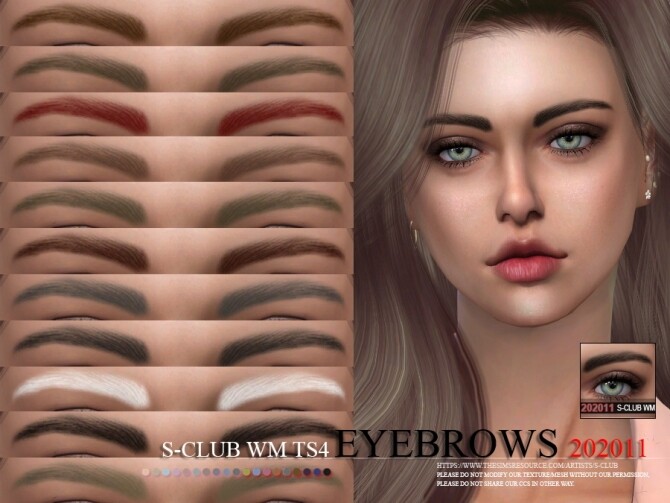 Sims 4 Eyebrows 202011 by S Club WM at TSR