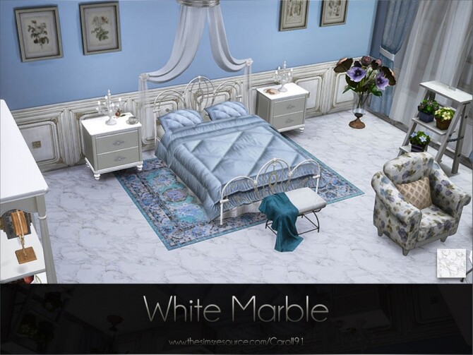 Sims 4 White Marble Floor by Caroll91 at TSR