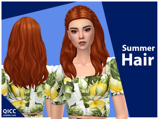 Sims 4 Summer Hair by qicc at TSR