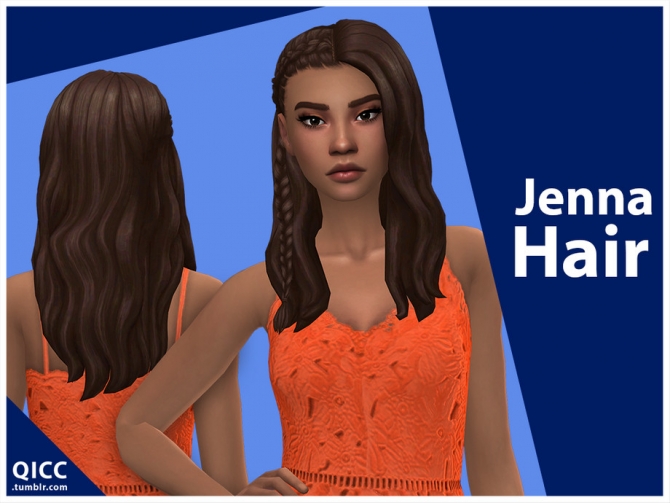Jennatsr Jenna Hair by qicc at TSR » Sims 4 Updates