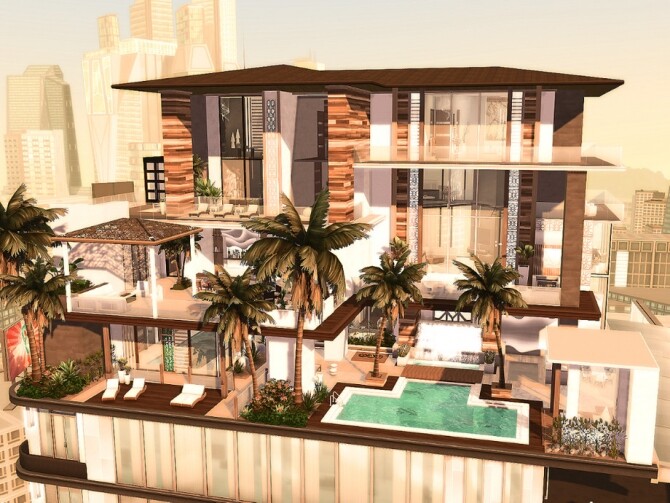 Sims 4 Big Luxury Penthouse Villa by Sarina Sims at TSR