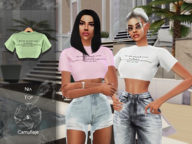 Sims 4 Nia T shirt by Camuflaje at TSR