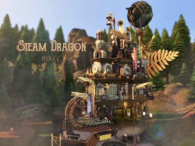 Sims 4 Steam Dragon build by VirtualFairytales at TSR