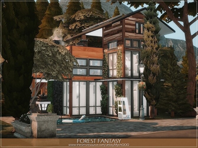 Sims 4 Forest Fantasy House by MychQQQ at TSR