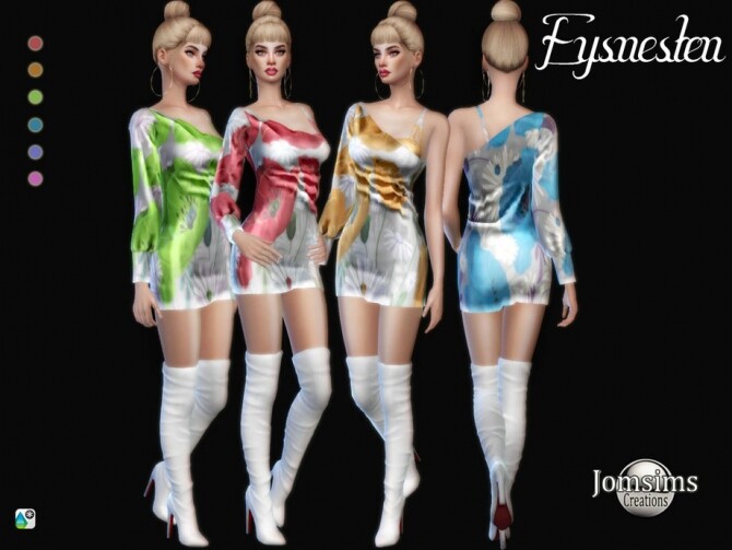 Sims 4 Eysnesten dress by jomsims at TSR