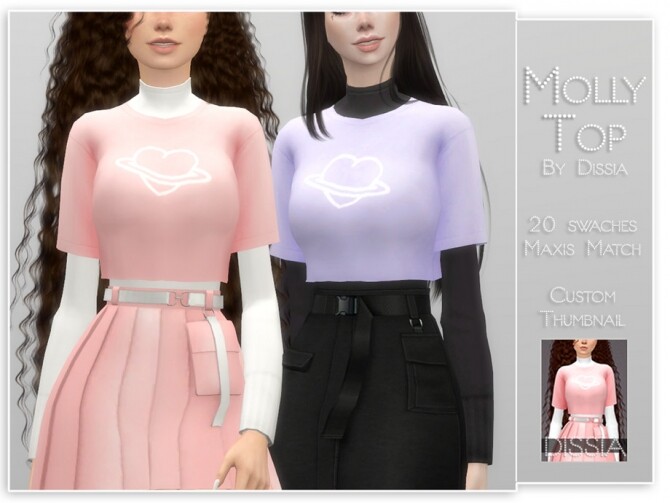 Sims 4 Molly Top by Dissia at TSR