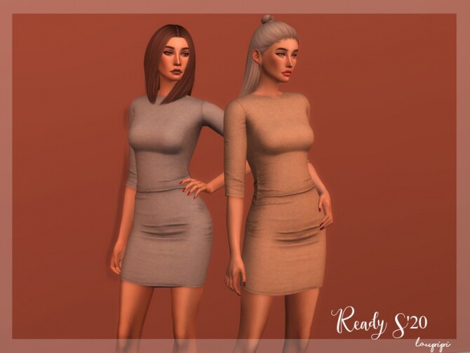 Sims 4 Knit Dress DR350 by laupipi at TSR