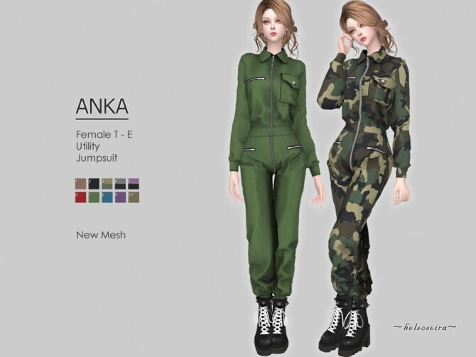 Sims 4 ANKA Utility Jumpsuit by Helsoseira at TSR